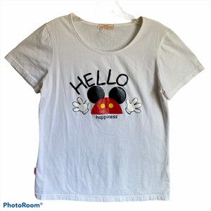 FEJA WOMENS WHITE SHORT SLEEVE T-SHIRT SIZE M